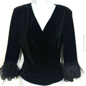 Cachet Velvet Wrap Top Size Medium